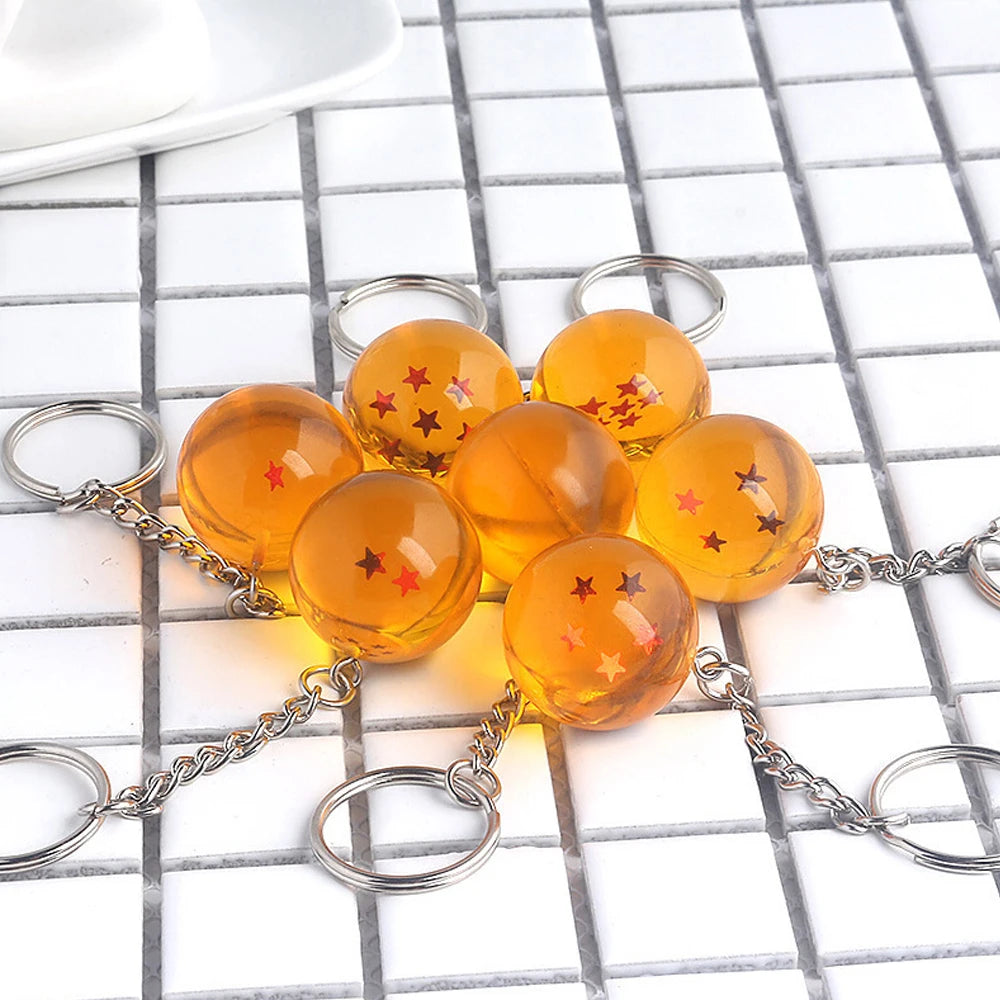 Japanese Anime Dragon Series 1-7 Stars Balls Z Stars Keychain Figures Toys Pendant Car Keyring party Gifts Cosplay Props Jewelry