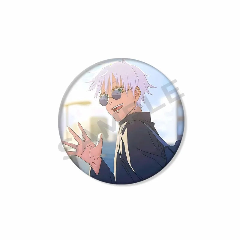 Anime Character Satoru Gojo Tinplate Enamel Brooch Pins Cute Creative Cartoon Figure Badge Pin Accessories Fans Collection Gifts