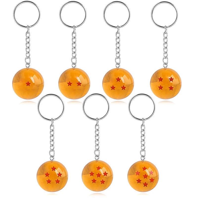 Japanese Anime Dragon Series 1-7 Stars Balls Z Stars Keychain Figures Toys Pendant Car Keyring party Gifts Cosplay Props Jewelry