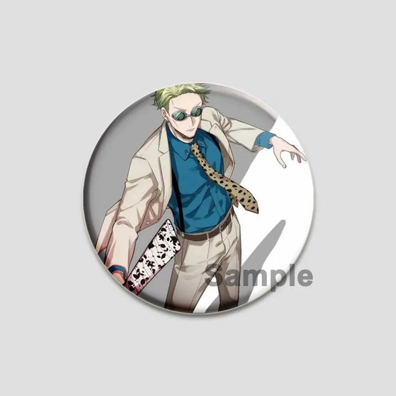 Hot Anime Jujutsu Kaisen Character Round Brooch Pin Geto Gojo Sukuna Choso Suguru Cartoon Badge Bag Clothes Deocr Fans Gift 58mm