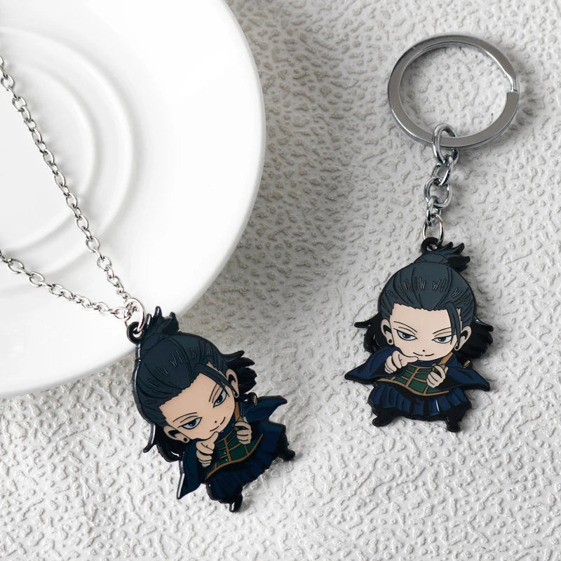 Hot Anime Jujutsu Kaisen Keychain Gojo Satoru Fushiguro Megumi Figure Enamel Pendant Keyring High Quality Props Cosplay Jewelry
