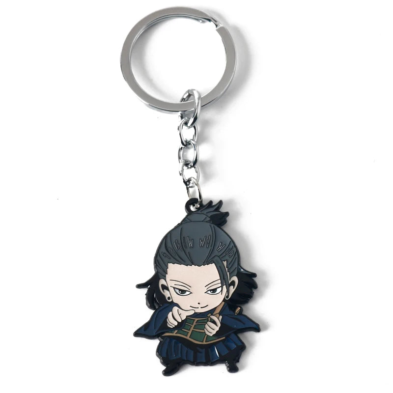 Hot Anime Jujutsu Kaisen Keychain Gojo Satoru Fushiguro Megumi Figure Enamel Pendant Keyring High Quality Props Cosplay Jewelry