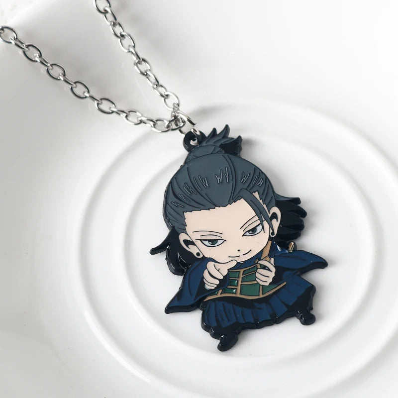 Hot Anime Jujutsu Kaisen Keychain Gojo Satoru Fushiguro Megumi Figure Enamel Pendant Keyring High Quality Props Cosplay Jewelry