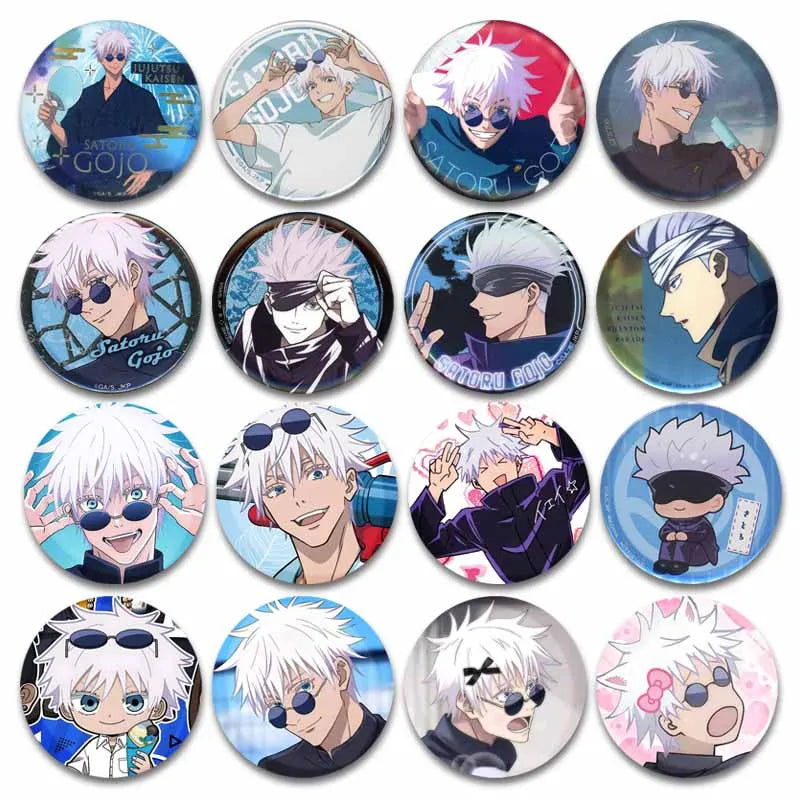 Anime Character Satoru Gojo Tinplate Enamel Brooch Pins Cute Creative Cartoon Figure Badge Pin Accessories Fans Collection Gifts