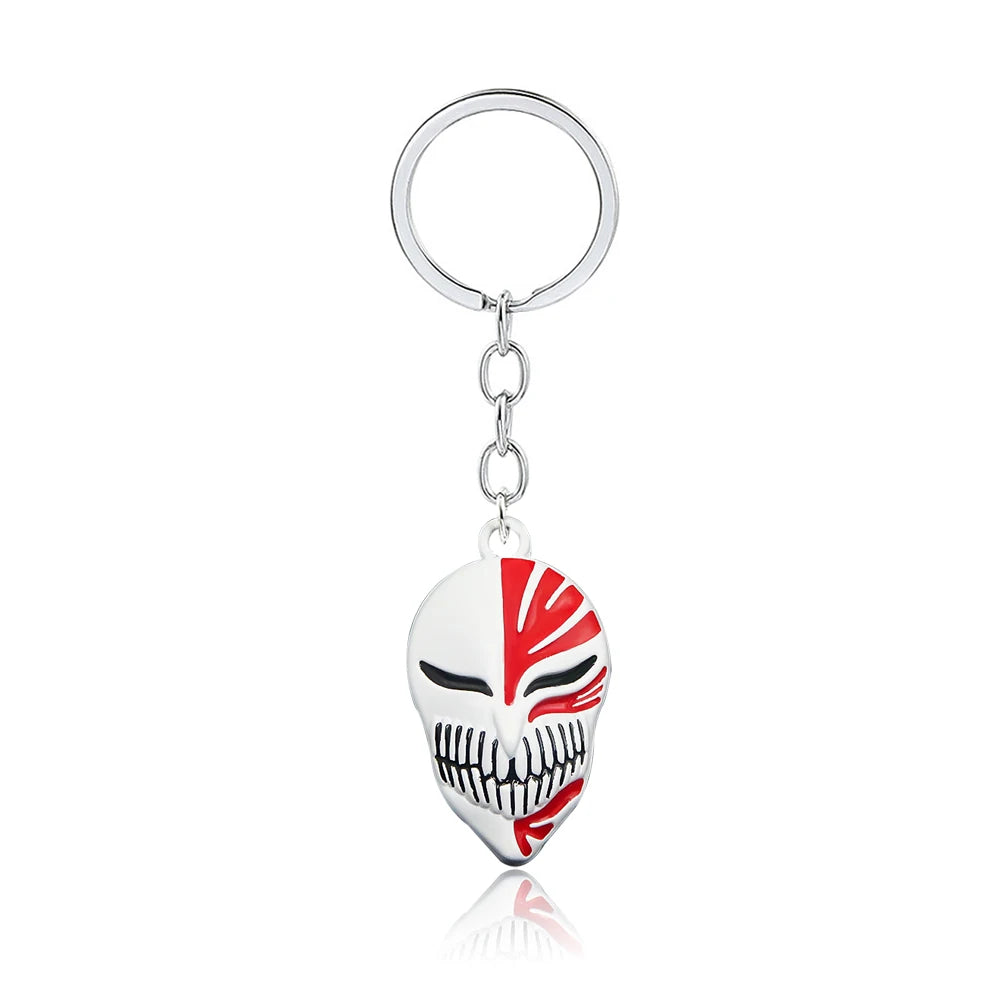 Anime Bleach Keychain Kurosaki Ichigo Ulquiorra Mask Sword Metal Pandent Keyring for Women Men Car Jewelry Fan Cosplay Prop