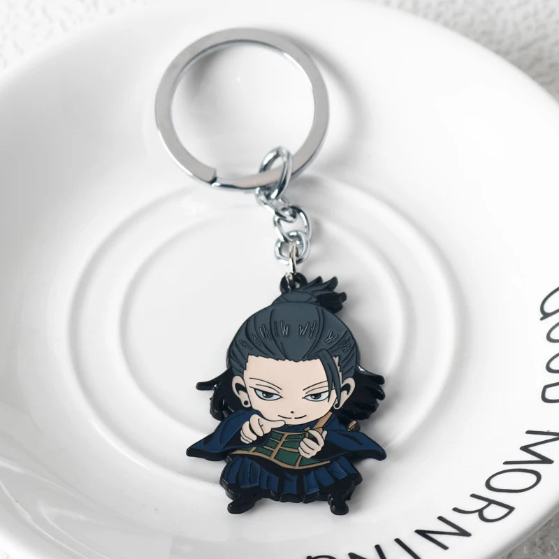 Hot Anime Jujutsu Kaisen Keychain Gojo Satoru Fushiguro Megumi Figure Enamel Pendant Keyring High Quality Props Cosplay Jewelry