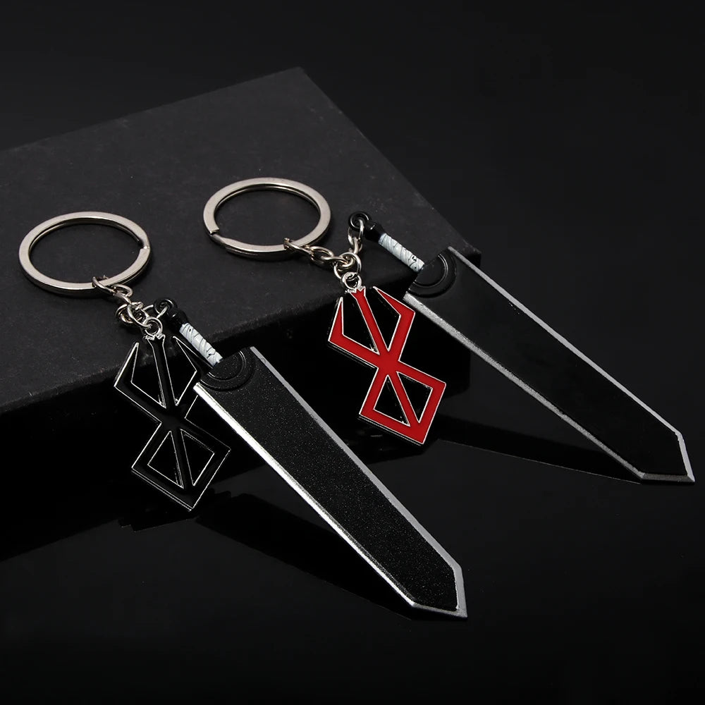 Anime 1997 Series Red Skull Keychain Berserk Warrior Slave Griffith Guts Keyring Cosplay Props Gift Men Women Backpack Jewelry