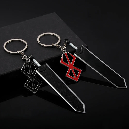 Anime 1997 Series Red Skull Keychain Berserk Warrior Slave Griffith Guts Keyring Cosplay Props Gift Men Women Backpack Jewelry
