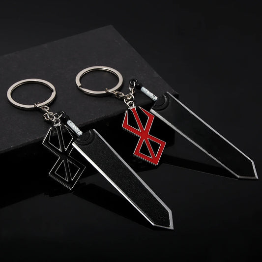 Anime 1997 Series Red Skull Keychain Berserk Warrior Slave Griffith Guts Keyring Cosplay Props Gift Men Women Backpack Jewelry