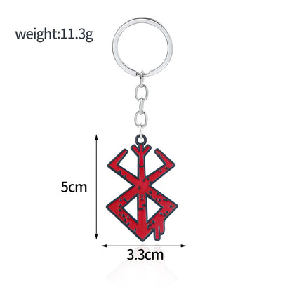 Anime 1997 Series Red Skull Keychain Berserk Warrior Slave Griffith Guts Keyring Cosplay Props Gift Men Women Backpack Jewelry