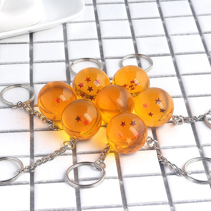 Japanese Anime Dragon Series 1-7 Stars Balls Z Stars Keychain Figures Toys Pendant Car Keyring party Gifts Cosplay Props Jewelry