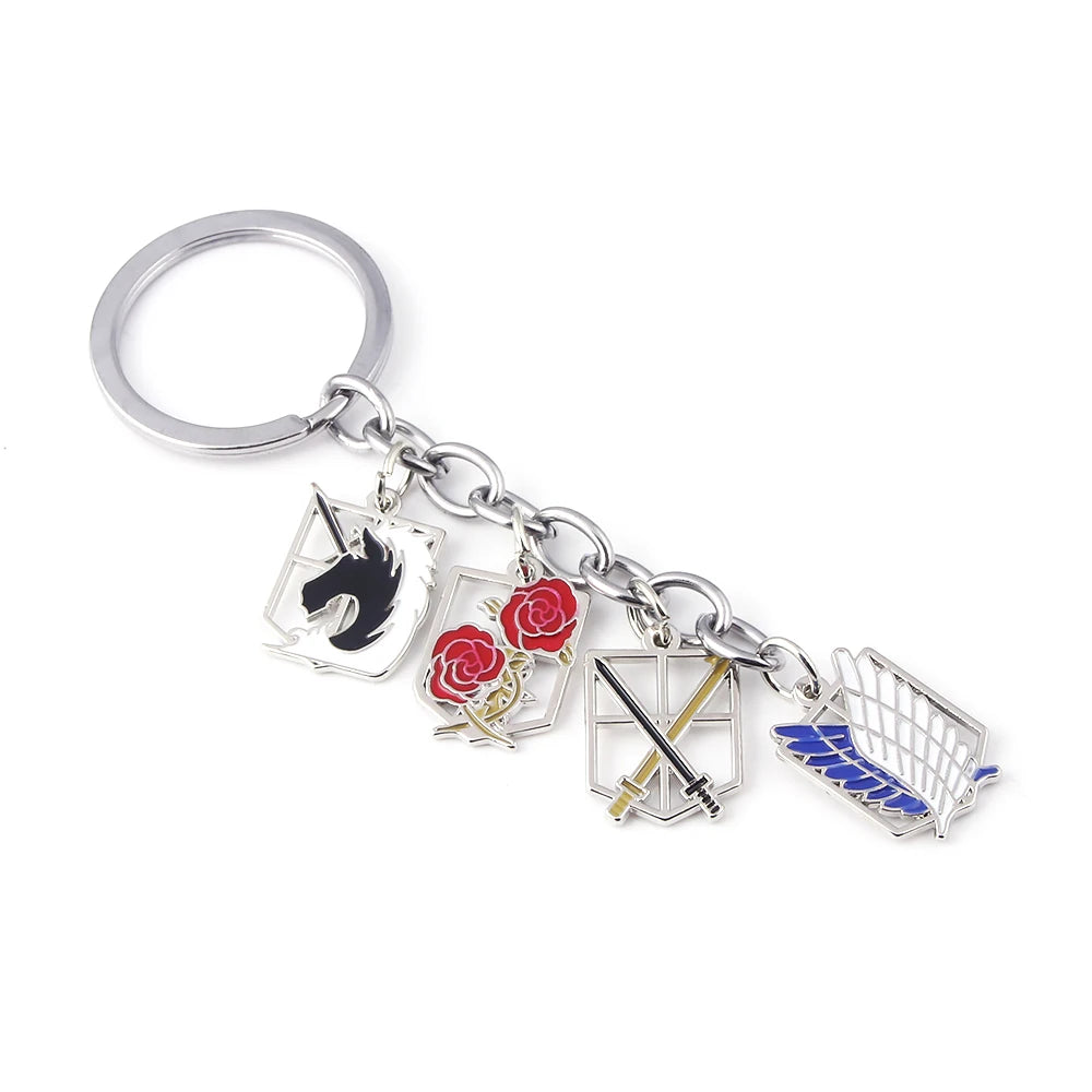 Anime Keychain Wings of Liberty Scouting Legion Cosplay Fans Pendant keyring for Women Men Backpack Jewelry Gift