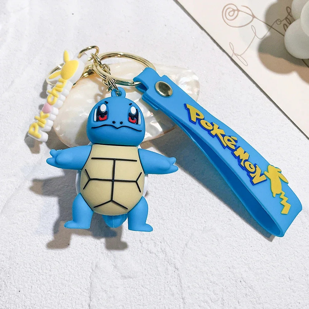 Pokemon Keychain Pikachu Anime Action Figure Toy Kawaii Cartoon Fashion Charmander Psyduck Doll Keyring Car Bag Pendant Kid Gift