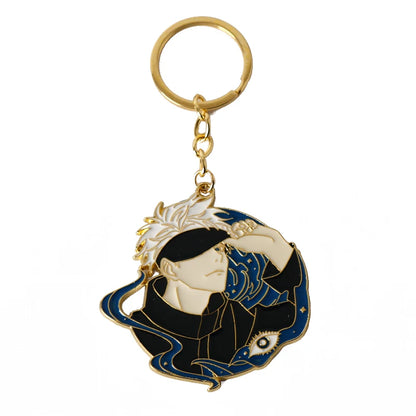 Hot Anime Jujutsu Kaisen Keychain Gojo Satoru Fushiguro Megumi Figure Enamel Pendant Keyring High Quality Props Cosplay Jewelry