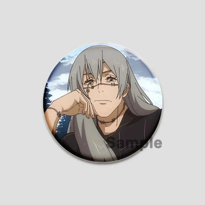 Hot Anime Jujutsu Kaisen Character Round Brooch Pin Geto Gojo Sukuna Choso Suguru Cartoon Badge Bag Clothes Deocr Fans Gift 58mm