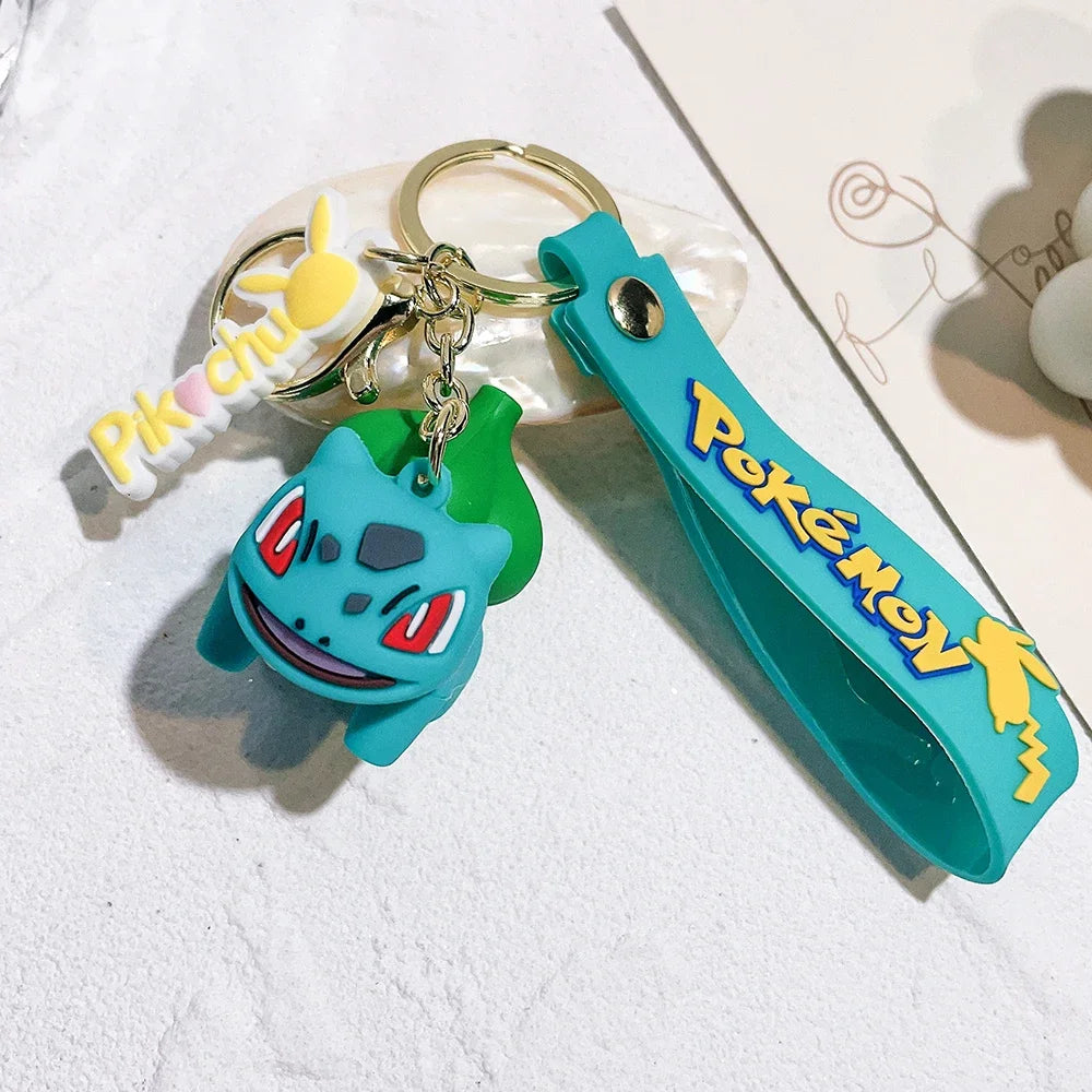 Pokemon Keychain Pikachu Anime Action Figure Toy Kawaii Cartoon Fashion Charmander Psyduck Doll Keyring Car Bag Pendant Kid Gift