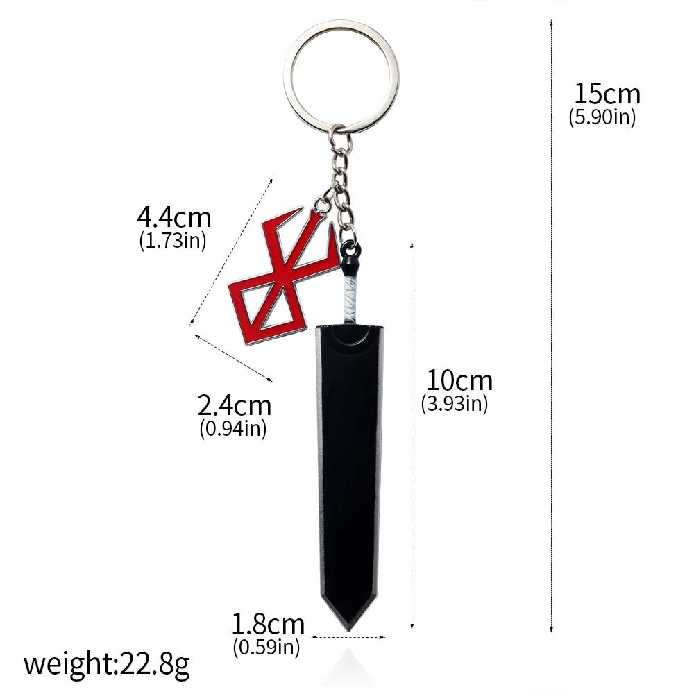 Anime 1997 Series Red Skull Keychain Berserk Warrior Slave Griffith Guts Keyring Cosplay Props Gift Men Women Backpack Jewelry