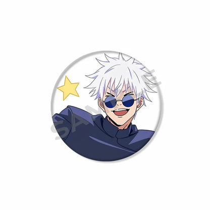Anime Character Satoru Gojo Tinplate Enamel Brooch Pins Cute Creative Cartoon Figure Badge Pin Accessories Fans Collection Gifts