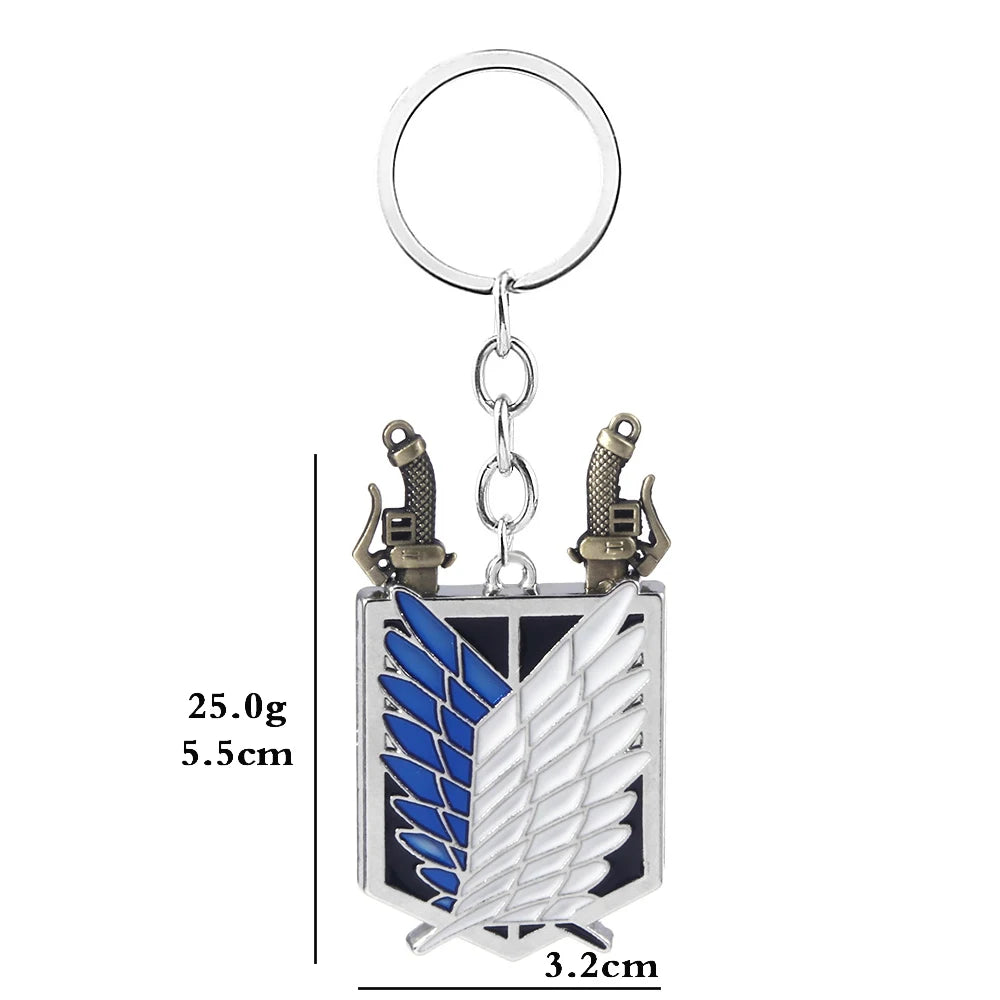 Anime Keychain Wings of Liberty Scouting Legion Cosplay Fans Pendant keyring for Women Men Backpack Jewelry Gift