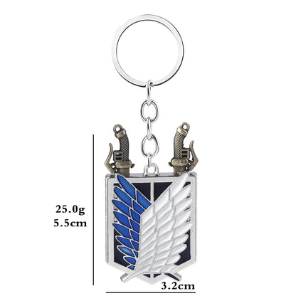 Anime Keychain Wings of Liberty Scouting Legion Cosplay Fans Pendant keyring for Women Men Backpack Jewelry Gift