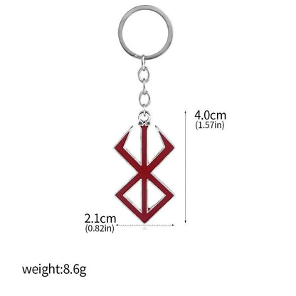 Anime 1997 Series Red Skull Keychain Berserk Warrior Slave Griffith Guts Keyring Cosplay Props Gift Men Women Backpack Jewelry