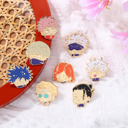 Jujutsu Kaisen Chibi Enamel Pins Gojo Satoru Itadori Yuji Custom Brooches Lapel Badges Cartoon Funny Jewelry Gift for Friends