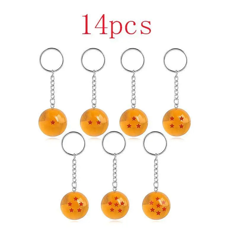 Japanese Anime Dragon Series 1-7 Stars Balls Z Stars Keychain Figures Toys Pendant Car Keyring party Gifts Cosplay Props Jewelry
