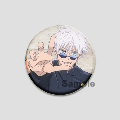 Hot Anime Jujutsu Kaisen Character Round Brooch Pin Geto Gojo Sukuna Choso Suguru Cartoon Badge Bag Clothes Deocr Fans Gift 58mm