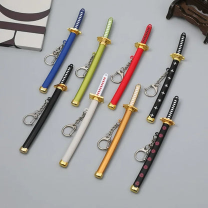 15cm Metal One Piece Katana Sword Mini Japanese Roronoa Zoro Katana Samurai Fake Knife Iron Alloy Real Sword Anime Toy Gift