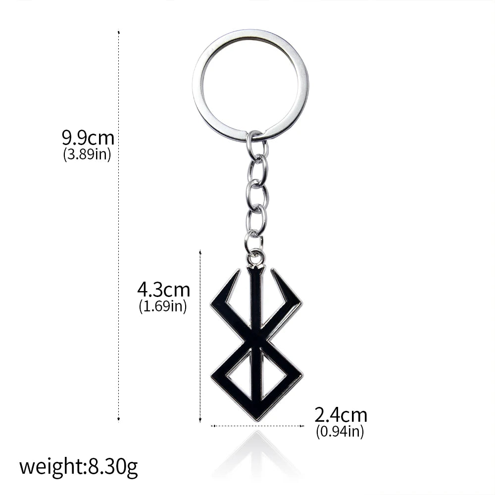 Anime 1997 Series Red Skull Keychain Berserk Warrior Slave Griffith Guts Keyring Cosplay Props Gift Men Women Backpack Jewelry