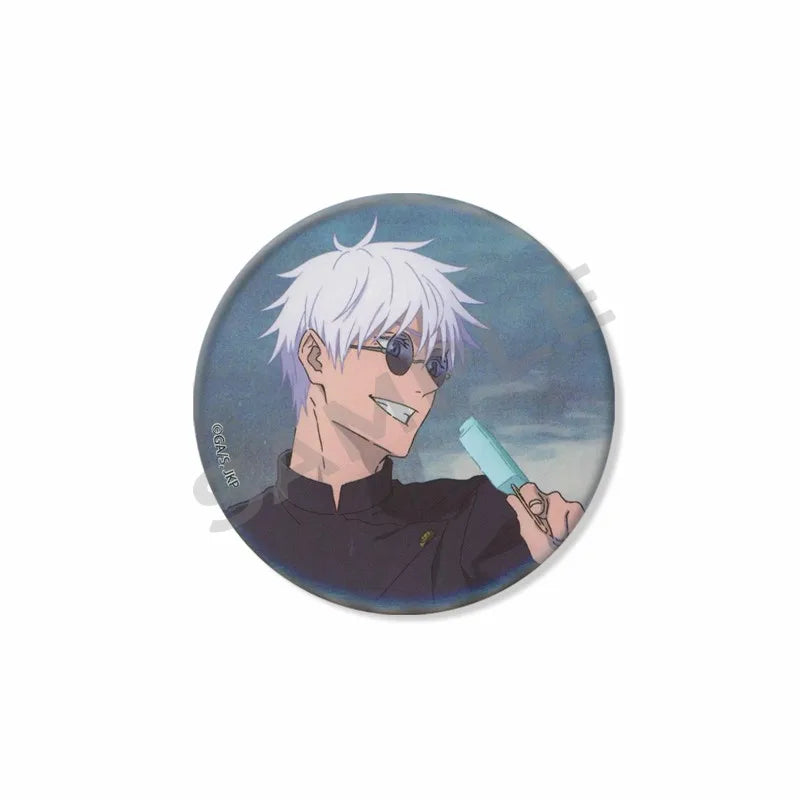 Anime Character Satoru Gojo Tinplate Enamel Brooch Pins Cute Creative Cartoon Figure Badge Pin Accessories Fans Collection Gifts