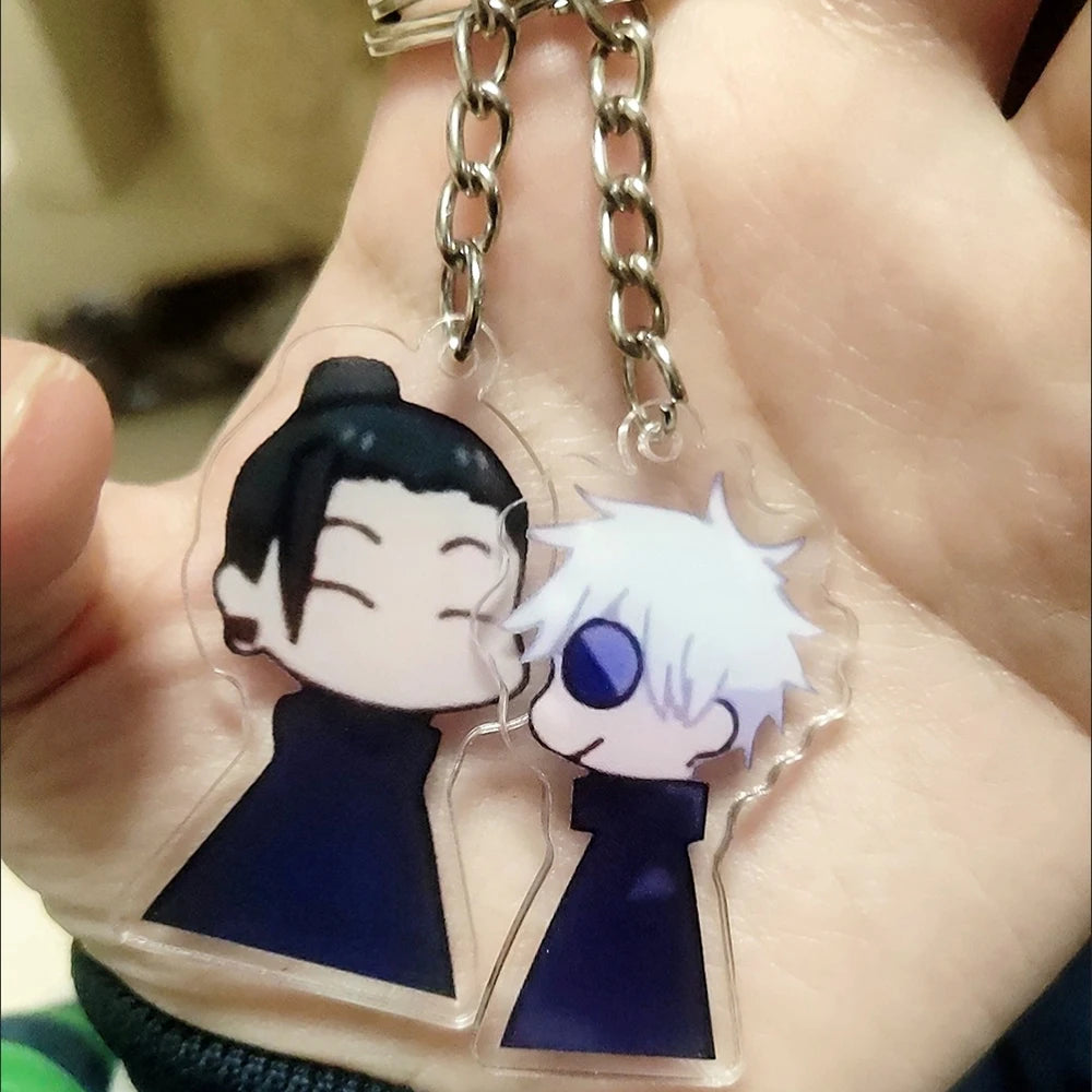 Anime Jujutsu Cosplay Funny Keychain Gojo Satoru Geto Suguru Bag Pendant Keyring Bag Jewelry Gift
