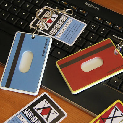 Anime Hisoka Kurapika Killua Zoldyck Cosplay License Card Holders PVC Card Set Cover Case Key Chain Pendant Keychains Prop