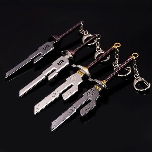 Anime Jujutsu Kaisen Keychain Nanami Kento Fushiguro Toji Weapon Model Pendant Keyring for Men Jewelry