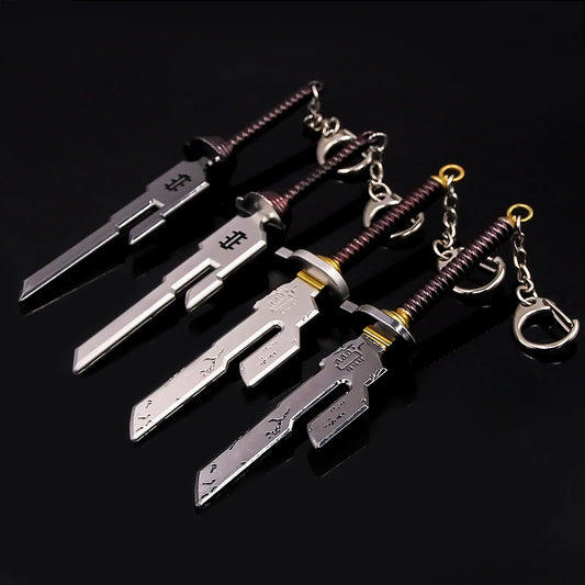 Anime Jujutsu Kaisen Keychain Nanami Kento Fushiguro Toji Weapon Model Pendant Keyring for Men Jewelry
