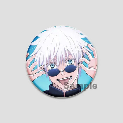 Hot Anime Jujutsu Kaisen Character Round Brooch Pin Geto Gojo Sukuna Choso Suguru Cartoon Badge Bag Clothes Deocr Fans Gift 58mm