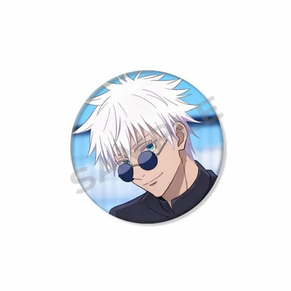Anime Character Satoru Gojo Tinplate Enamel Brooch Pins Cute Creative Cartoon Figure Badge Pin Accessories Fans Collection Gifts