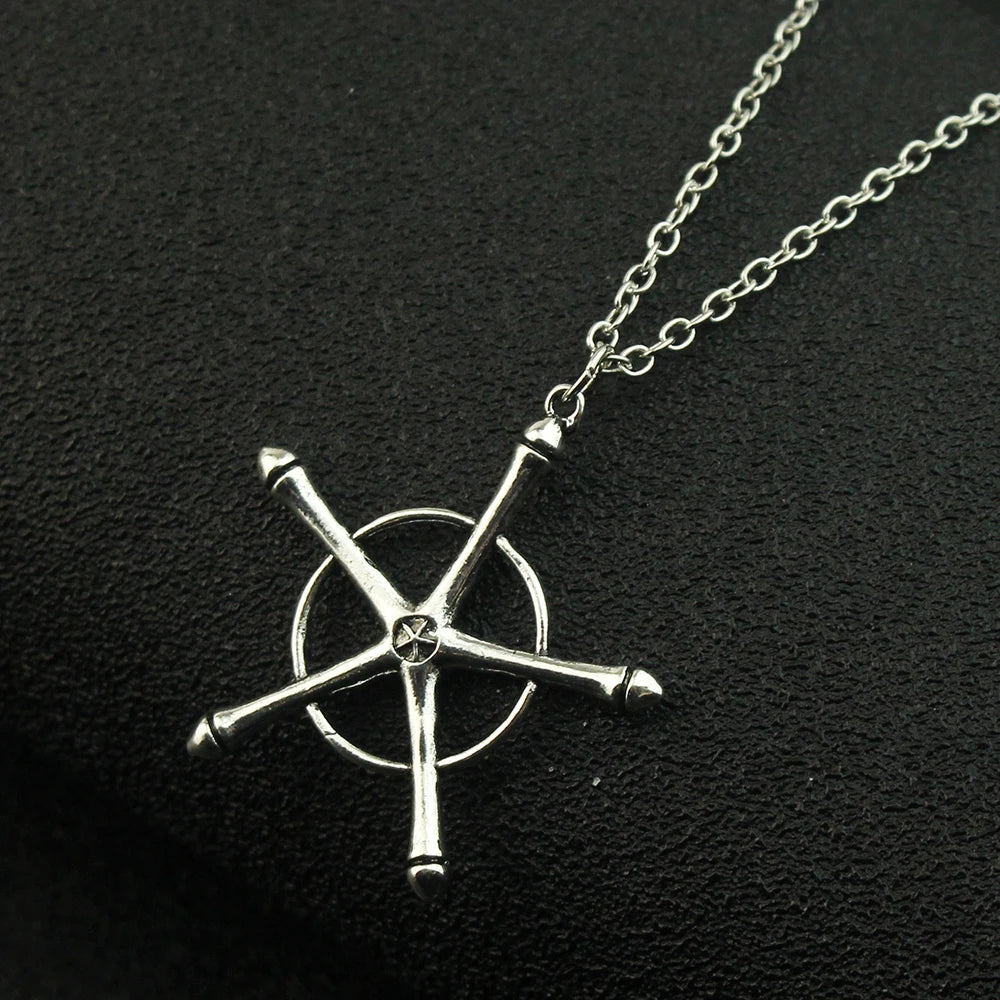 Anime Bleach Necklace Quincy Ishida Uryuu Cosplay Ginrei Gojiaku Amulet Alloy Choker Chain Keychain Pendant Jewelry Gifts