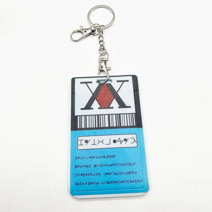 Anime Hisoka Kurapika Killua Zoldyck Cosplay License Card Holders PVC Card Set Cover Case Key Chain Pendant Keychains Prop
