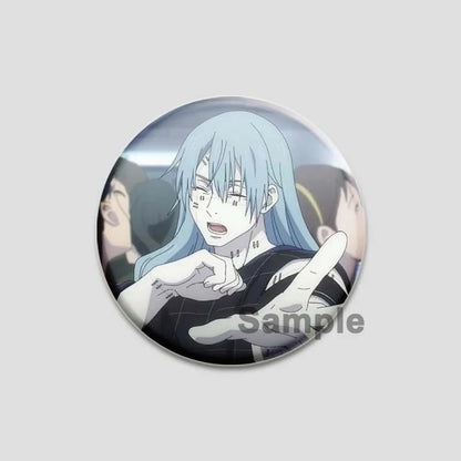 Hot Anime Jujutsu Kaisen Character Round Brooch Pin Geto Gojo Sukuna Choso Suguru Cartoon Badge Bag Clothes Deocr Fans Gift 58mm