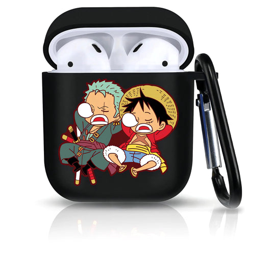 Anime Pattern Design for AirPods 2/1 Case Cover with Keychain Cute Anime Compatible with AirPods 2&1 Case Full Protective Soft Silicone Shockproof Headphone Case