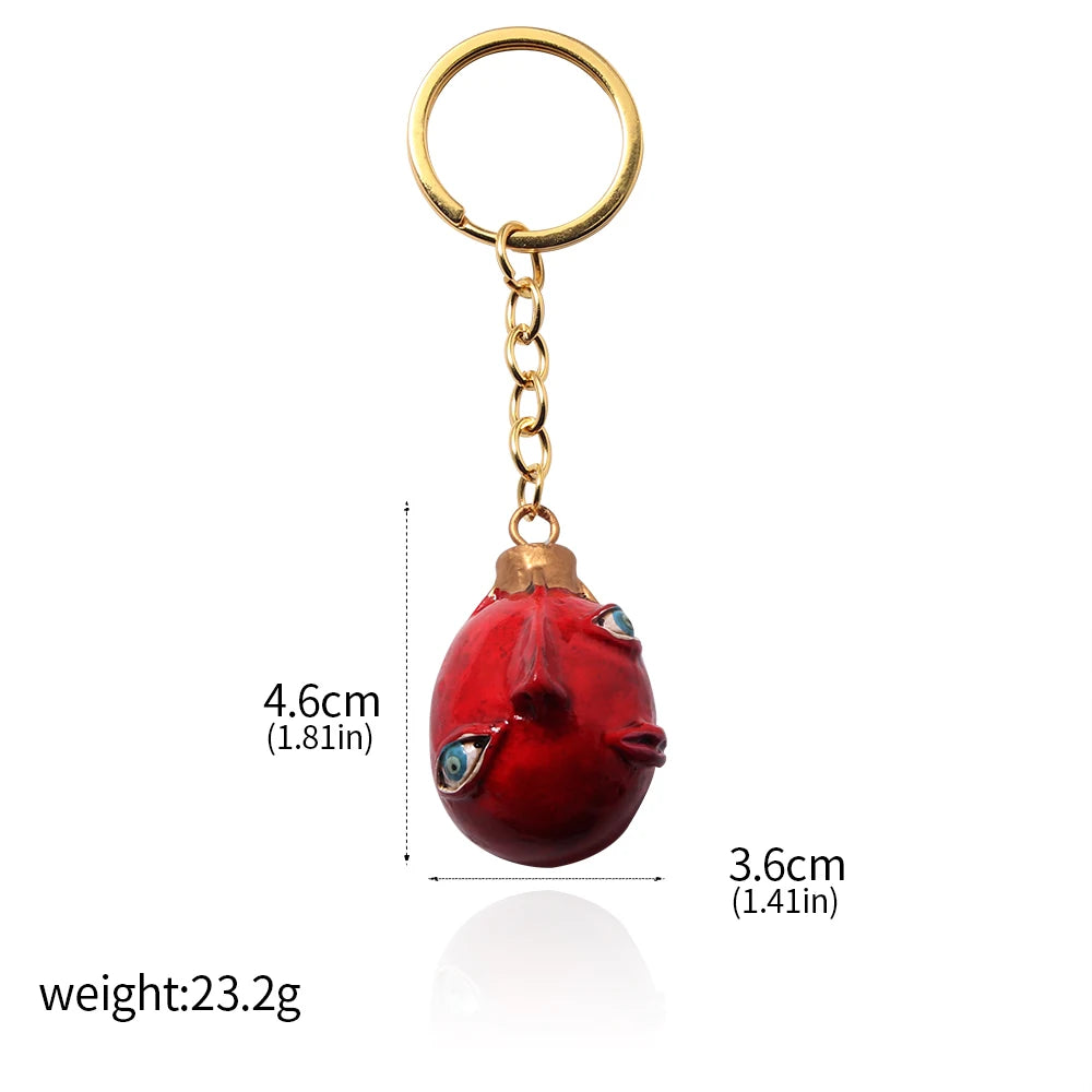 Anime 1997 Series Red Skull Keychain Berserk Warrior Slave Griffith Guts Keyring Cosplay Props Gift Men Women Backpack Jewelry