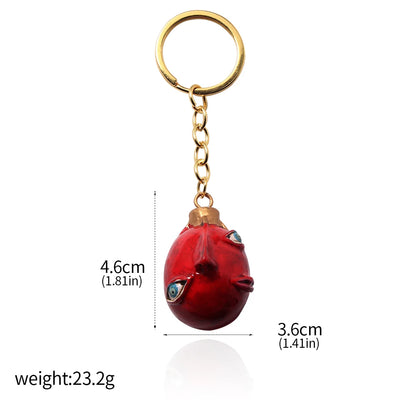 Anime 1997 Series Red Skull Keychain Berserk Warrior Slave Griffith Guts Keyring Cosplay Props Gift Men Women Backpack Jewelry