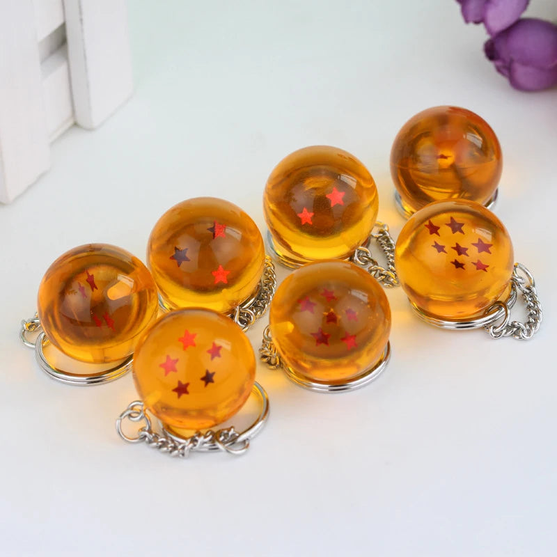 Japanese Anime Dragon Series 1-7 Stars Balls Z Stars Keychain Figures Toys Pendant Car Keyring party Gifts Cosplay Props Jewelry