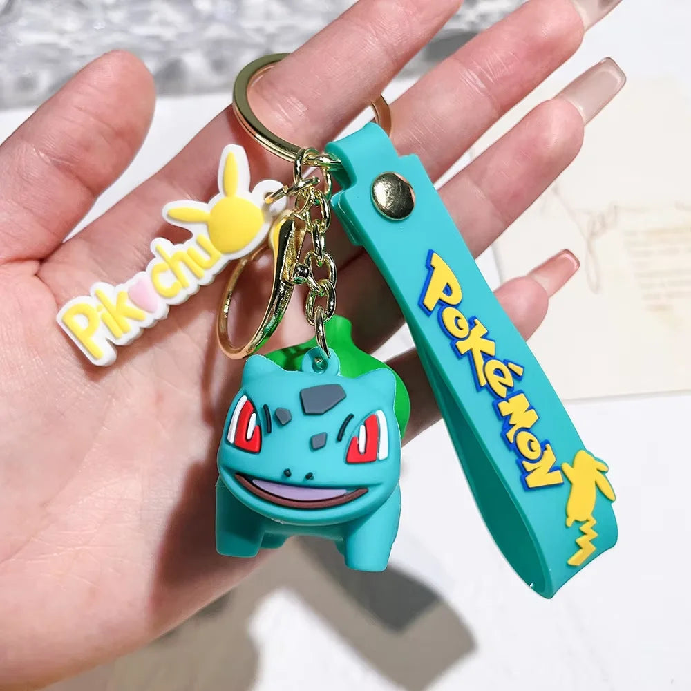 Pokemon Keychain Pikachu Anime Action Figure Toy Kawaii Cartoon Fashion Charmander Psyduck Doll Keyring Car Bag Pendant Kid Gift