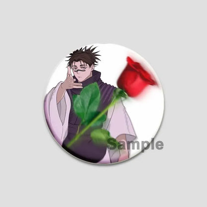 Hot Anime Jujutsu Kaisen Character Round Brooch Pin Geto Gojo Sukuna Choso Suguru Cartoon Badge Bag Clothes Deocr Fans Gift 58mm