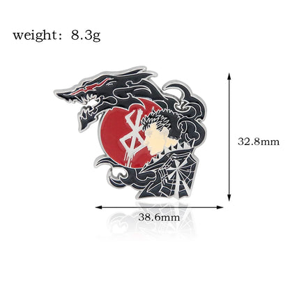 Anime 1997 Series Red Skull Keychain Berserk Warrior Slave Griffith Guts Keyring Cosplay Props Gift Men Women Backpack Jewelry