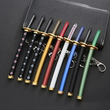 15cm Metal One Piece Katana Sword Mini Japanese Roronoa Zoro Katana Samurai Fake Knife Iron Alloy Real Sword Anime Toy Gift