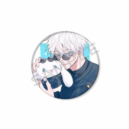 Anime Character Satoru Gojo Tinplate Enamel Brooch Pins Cute Creative Cartoon Figure Badge Pin Accessories Fans Collection Gifts