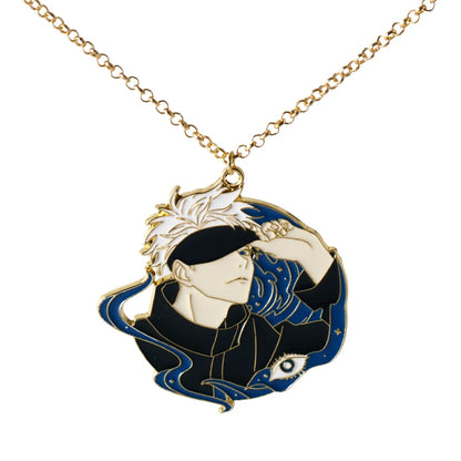 Hot Anime Jujutsu Kaisen Keychain Gojo Satoru Fushiguro Megumi Figure Enamel Pendant Keyring High Quality Props Cosplay Jewelry
